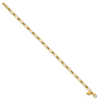 Leslie's 14K Polished Fancy Paperclip Link Bracelet — alternate view