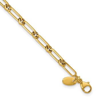 Leslie's 14K Polished Fancy Paperclip Link Bracelet