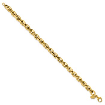 Leslie's 14K Polished 6.5mm Flat Edge Cable Link Bracelet — alternate view