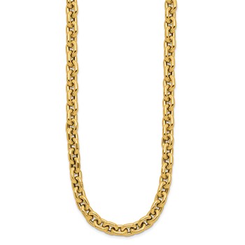 Leslie's 14K Polished 7.0mm Flat Edge Cable Link Necklace — alternate view