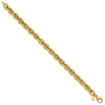 Leslie's 14K Polished 7.0mm Flat Edge Cable Link Bracelet — alternate view
