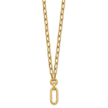 Leslie's 14K Polished Fancy Oval Link With Oval Link Pendant 18 inch Necklace — alternate view