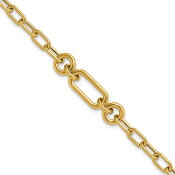 Leslie's 14K Polished Fancy Mixed Link Bracelet