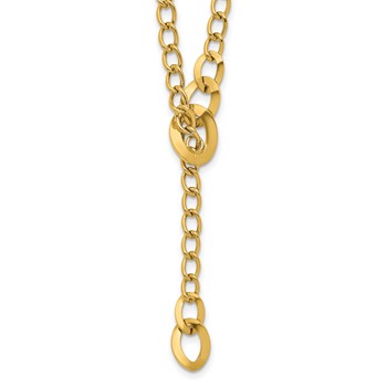 Leslie's 14K Polished Fancy Curb Link Lariat Necklace