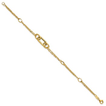 Leslie's 14K Polished Fancy Two-Strand Link Bracelet — alternate view