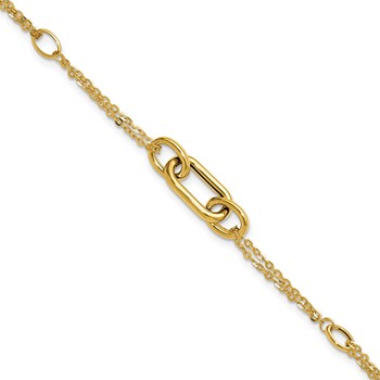 Leslie's 14K Polished Fancy Two-Strand Link Bracelet