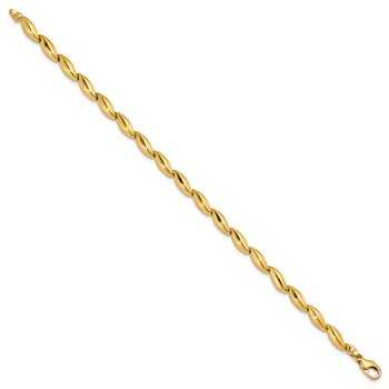 Leslie's 14K Polished and Satin 4.2mm Fancy Link Bracelet — alternate view