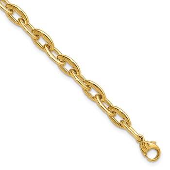 Leslie's 14K Polished Fancy 5.5mm Oval Link Bracelet