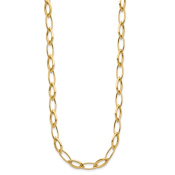 Leslie's 14K Polished Fancy Oval and Navette Link Necklace — alternate view