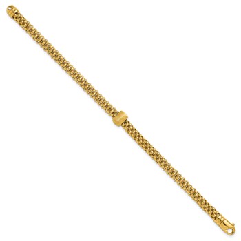 Leslie's 14K Polished and Brushed Bead Popcorn Mesh Bracelet — alternate view