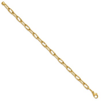 Leslie's 14K Polished Fancy Wavy Elongated Oval Link Bracelet — alternate view