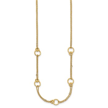 Leslie's 14K Polished 2-Strand Double Circle with 2in Ext. Necklace — alternate view