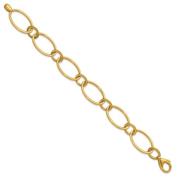 Leslie's 14K Polished Fancy Mixed Oval Link Bracelet — alternate view