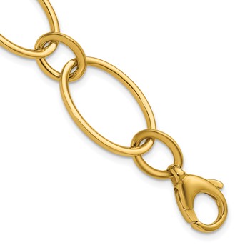 Leslie's 14K Polished Fancy Mixed Oval Link Bracelet