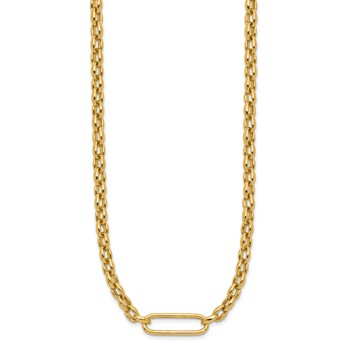 Leslie's 14K Polished Fancy Elongated Oval Link Necklace — alternate view