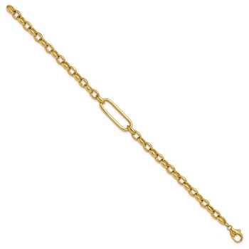 Leslie's 14K Polished Fancy Elongated Oval Link Bracelet — alternate view