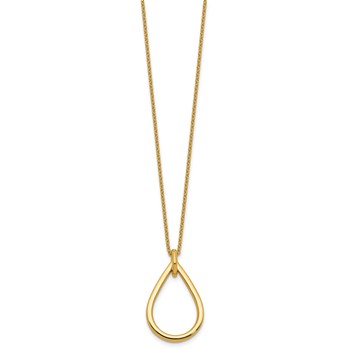 Leslie's 14K Polished Fancy Open Teardrop with 2in Ext. Necklace — alternate view