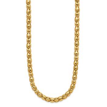Leslie's 14K Two-tone Polished 5.5mm Popcorn Mesh Necklace — alternate view