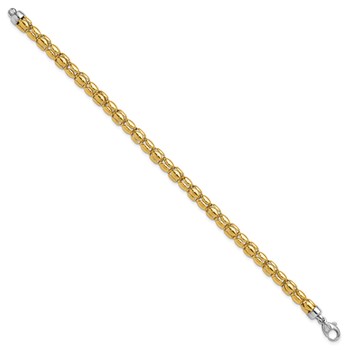 Leslie's 14K Two-tone Polished 5.5mm Popcorn Link Bracelet — alternate view