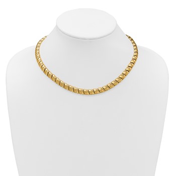Leslie's 14K Polished and Brushed Fancy 8.0mm Necklace — alternate view