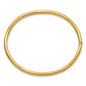 Leslie's 14K Polished Fancy Wavy Hinged Bangle — alternate view