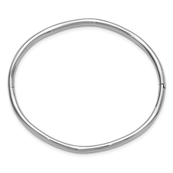 Leslie's 14K White Gold Polished Fancy Wavy Hinged Bangle — alternate view