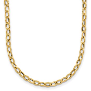 Leslie's 14K Polished Fancy Flat Cable Link Necklace