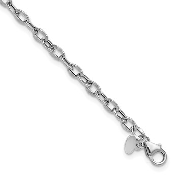 Leslie's 14K White Gold Polished Fancy Flat Cable Link Bracelet