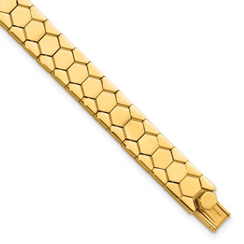 Leslie's 14K Polished Hexagon Design Bracelet