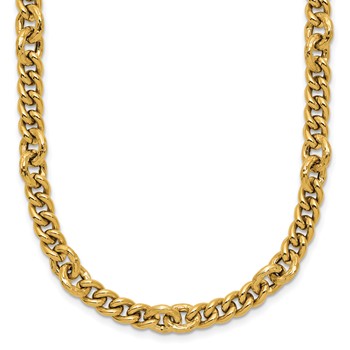 Leslie's 14K Polished and Textured Fancy Link with .5in ext. Necklace