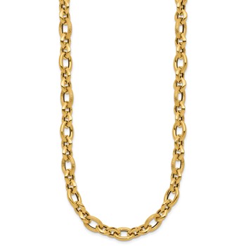 Leslie's 14K Polished and Textured Fancy Link Necklace — alternate view