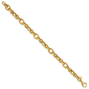 Leslie's 14K Polished and Textured Fancy Link Bracelet — alternate view