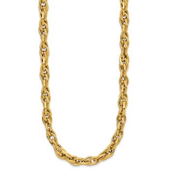 Leslie's 14K Polished and Textured Fancy Twisted Link Necklace — alternate view