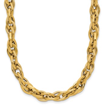 Leslie's 14K Polished and Textured Fancy Twisted Link Necklace