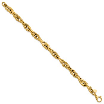 Leslie's 14K Polished and Textured Fancy Twisted Link Bracelet — alternate view