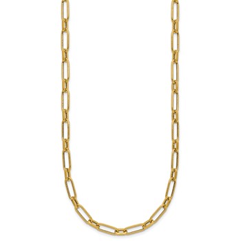 Leslie's 14K Polished Textured Fancy Link Necklace — alternate view
