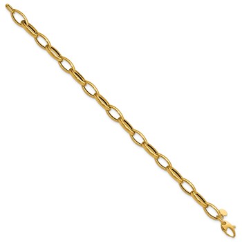 Leslie's 14K Polished Fancy Oval Link Bracelet — alternate view