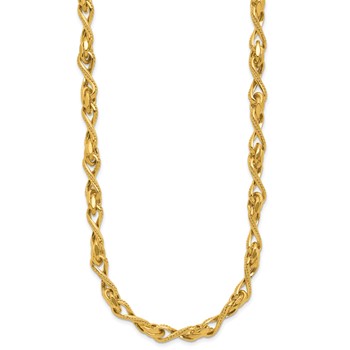 Leslie's14K Polished and Textured Twisted Link Necklace — alternate view