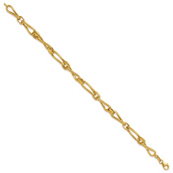 Leslie's 14K Polished and Textured Twisted Link Bracelet — alternate view