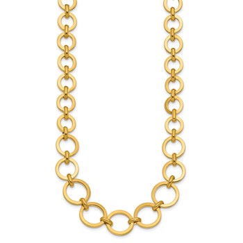 Leslie's 14K Polished Graduated Circle Link Necklace — alternate view