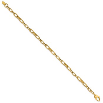 Leslie's 14K Polished CZ Fancy Paperclip Link Bracelet — alternate view