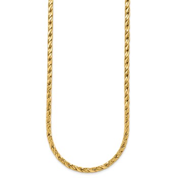 Leslie's 14K Polished Square Twisted Link Necklace — alternate view