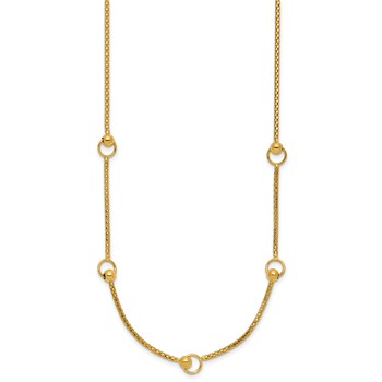 Leslie's 14K Polished Circle Station Popcorn Link Necklace — alternate view
