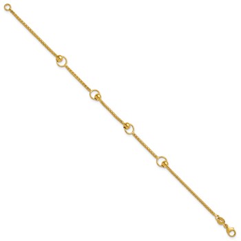 Leslie's 14K Polished Circle Station Popcorn Link Bracelet — alternate view
