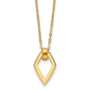 Leslie's 14K Polished Diamond Shape Pendant with 2in ext. Necklace