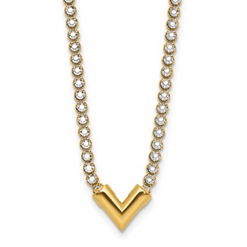 Leslie's 14K w/RH-plating Polished Fancy 18in Necklace