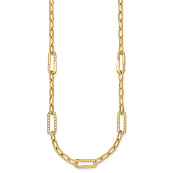 Leslie's 14K Polished Fancy Paperclip Necklace — alternate view