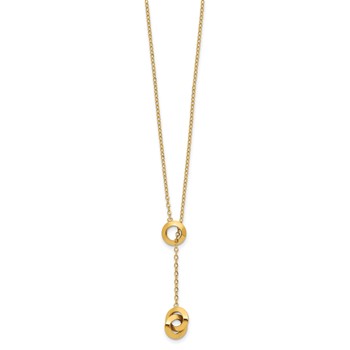 Leslie's 14K Polished Circles Lariat w/2in ext. Necklace — alternate view