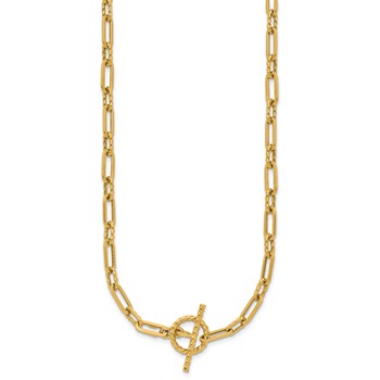 Leslie's 14K Polished and Twisted Fancy Link Toggle Necklace — alternate view