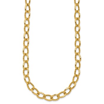 Leslie's 14K Polished and Twisted Fancy Link Necklace — alternate view